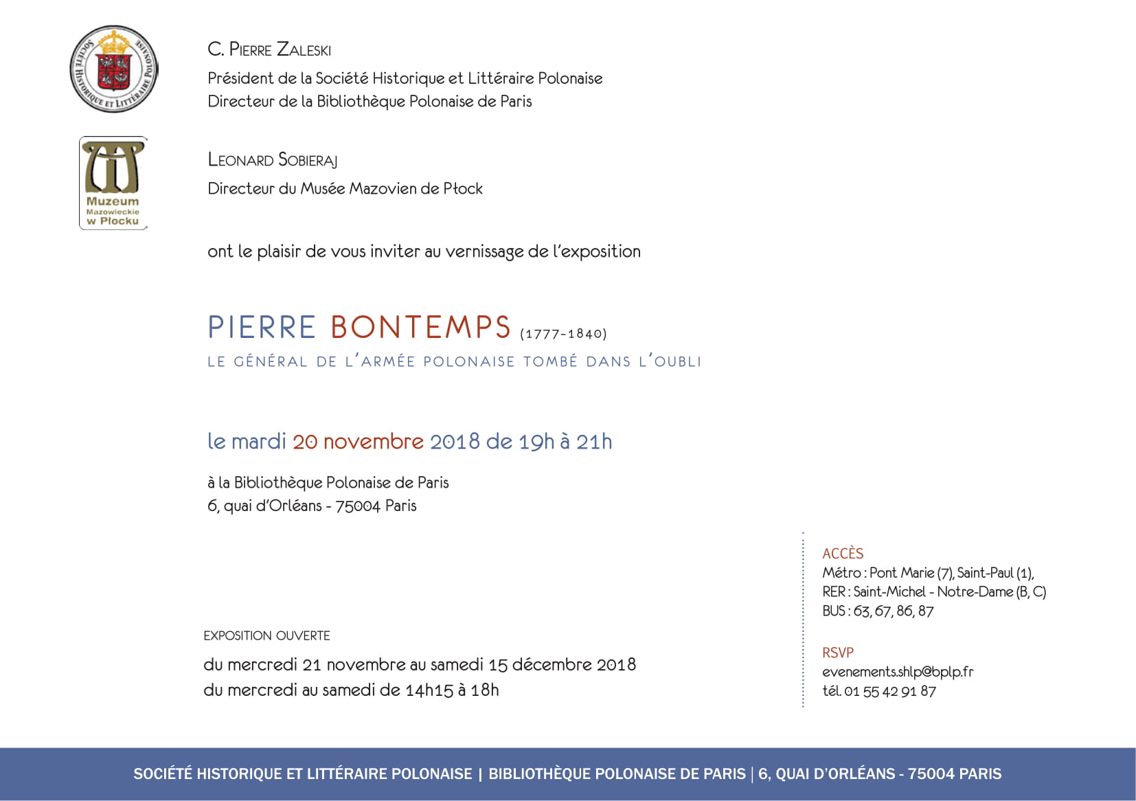 Exposition “Pierre Bontemps, le général de l’armée polonaise” PolskiFR
