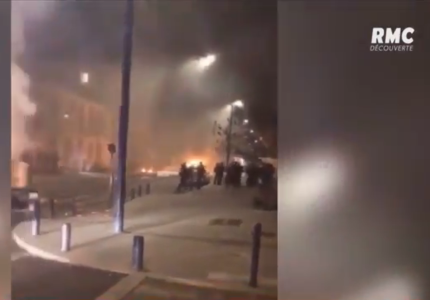 Zamieszki w Grenoble, screen: RMC