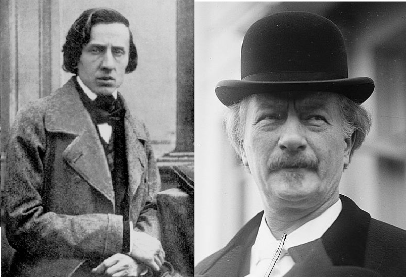 Chopin i Paderewski, praca własna na podstawie materiałów wikimedii (domena publiczna)