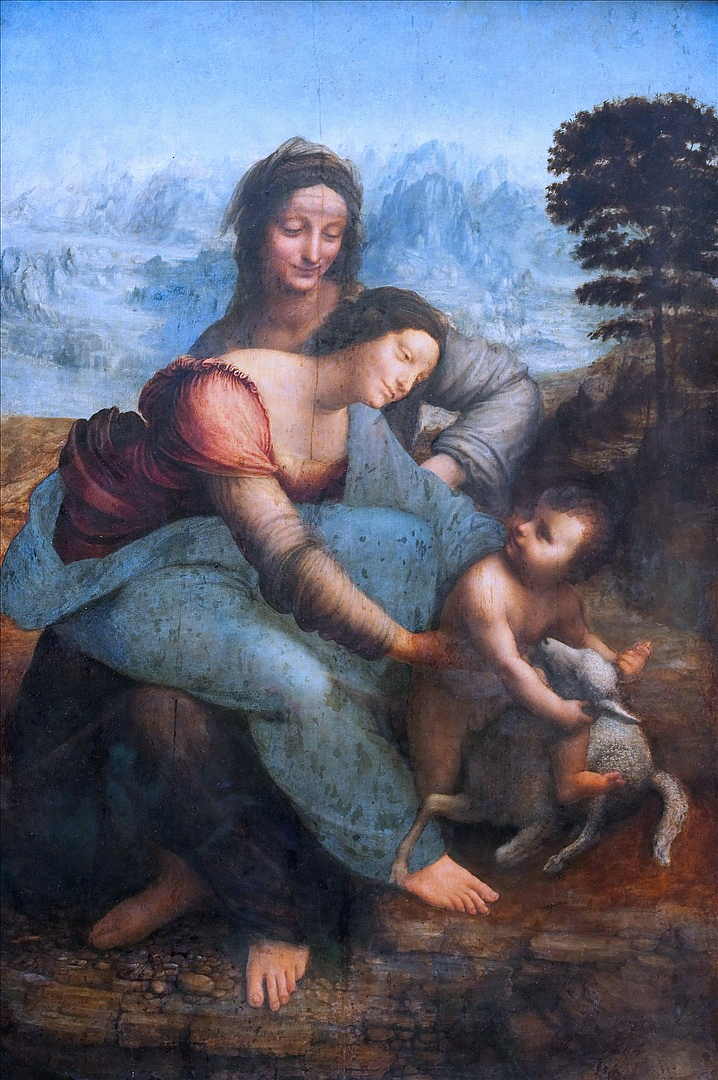 Leonardo da Vici, św. Anna Samotrzecia, 1506-1513, Luwr / Wikimedia Commons