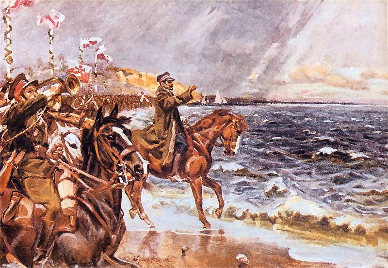 Obraz „Zaślubiny Polski z morzem” (1931) Wojciech Kossak (1857–1942), fot. wikimedia (domena publiczna)