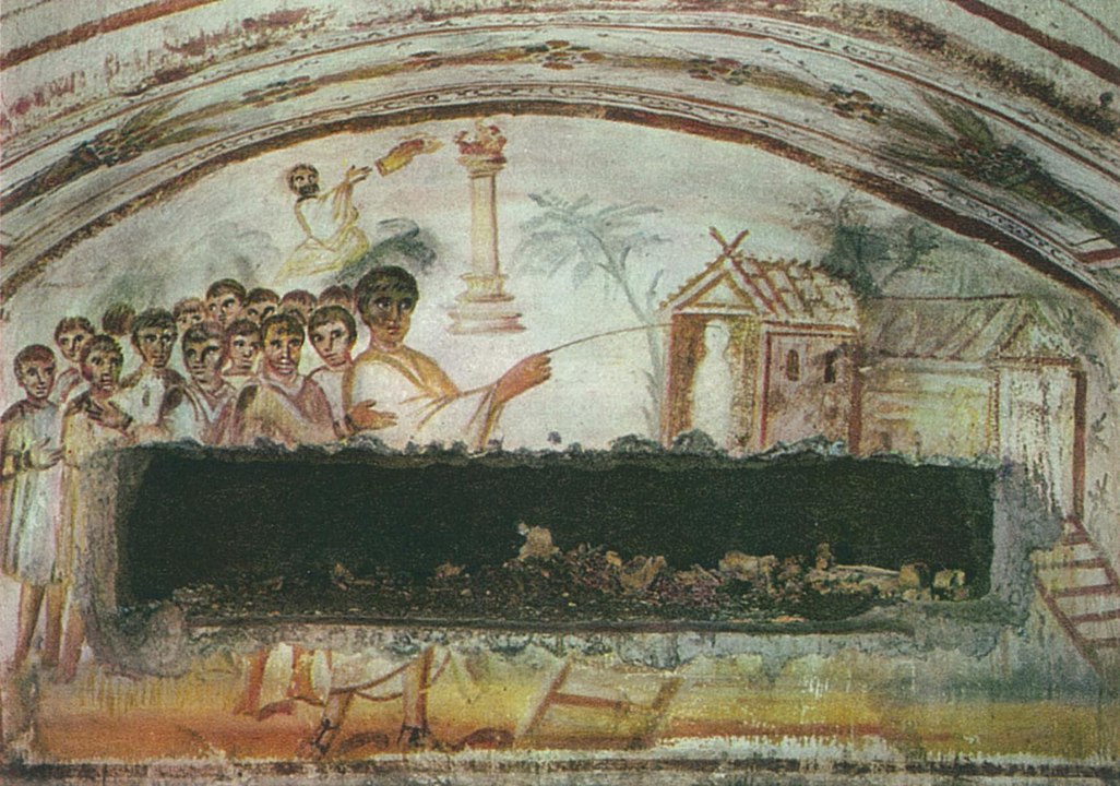 Wskrzeszenie Łazarza, katakumba rzymska, IV w., fot. wikimedia (domena publiczna)