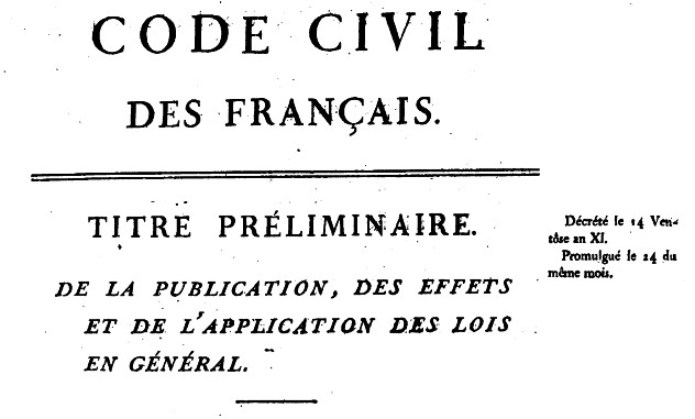 Kodeks cywilny Francuzów z 1804 r., fot. wikimedia (domena publiczna)