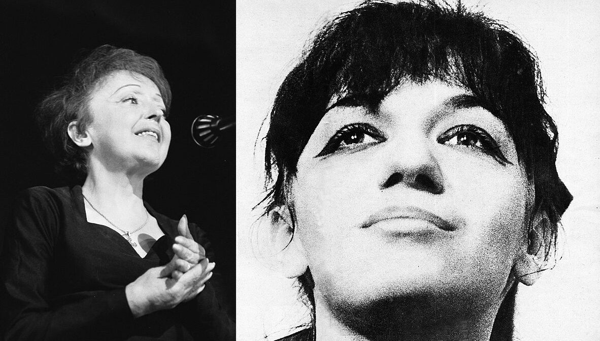 Edith Piaf (po lewej) i Ewa Demarczyk (1966), wikimedia (CCO i domena publiczna)