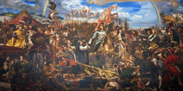 „Jan III Sobieski wysyła wiadomość o zwycięstwie papieżowi Innocentemu XI” – Jan Matejko, wikimedia (domena publiczna)