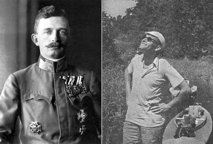 Charles Ier comme empereur en 1917, Wikimédia (domaine public) ; Karol Wojtyła en expédition de kayak, Wikimédia (domaine public)