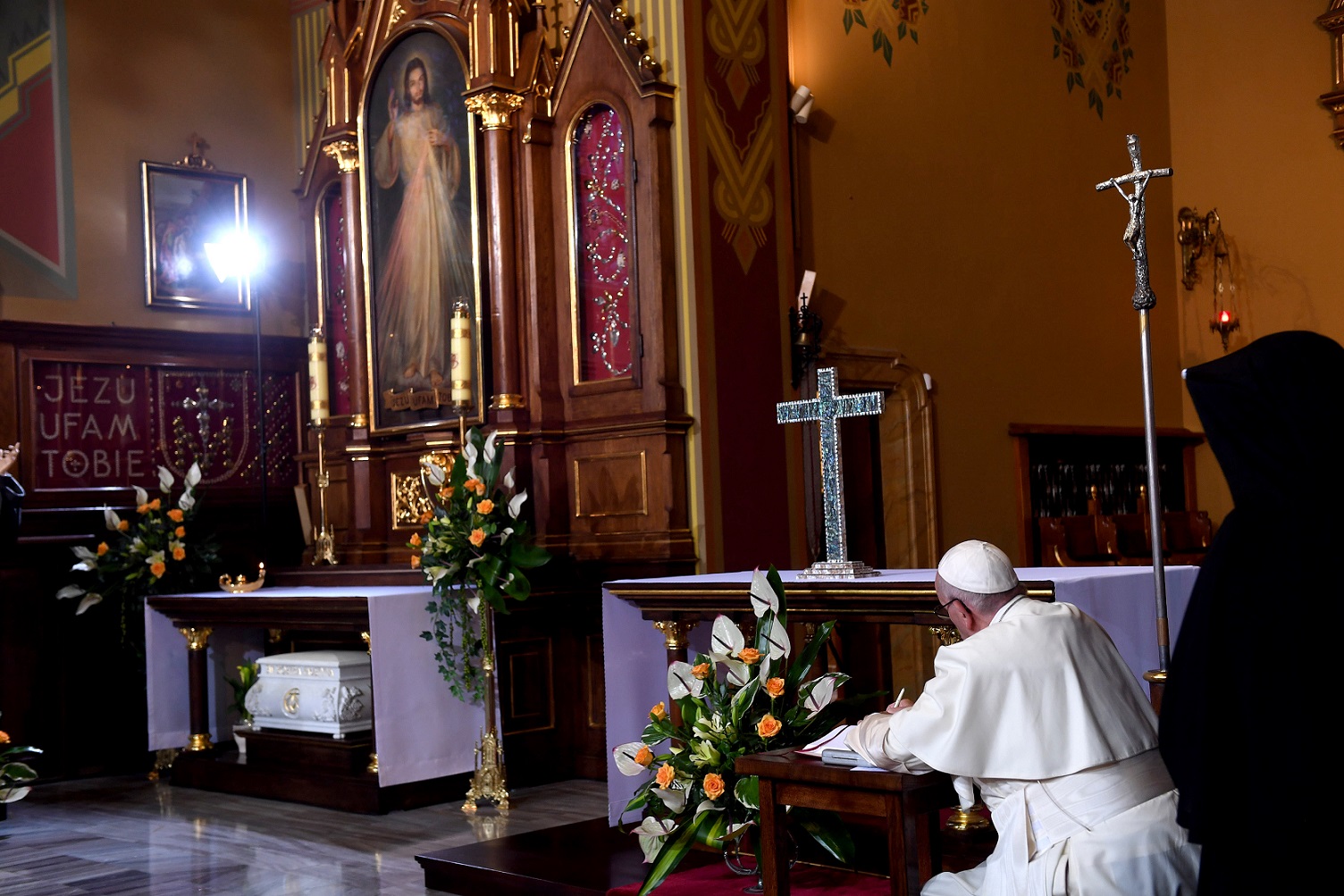 Le pape François au sanctuaire de la miséricorde divine à Cracovie, photo: Mgr Mazur / episkopat.pl