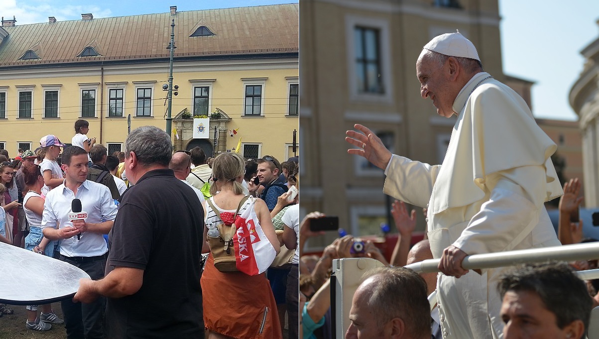 Oczekiwanie przy papieskim oknie w trakcie Światowych Dni Młodzieży w Krakowie w 2016 r., którym przewodniczył papież Franciszek; Autorstwa Wawa65 - Praca własna, CC BY-SA 4.0, https://commons.wikimedia.org/w/index.php?curid=57706006; Annett_Klinger, pixabay.com