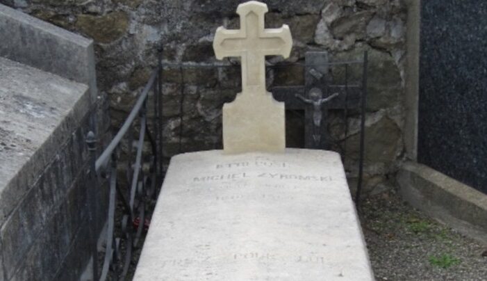 Odnowiony w 2018 roku grób doktora Michała Żyromskiego na cmentarzu w Grand Combe (Gard), fot. Maria Vayssade