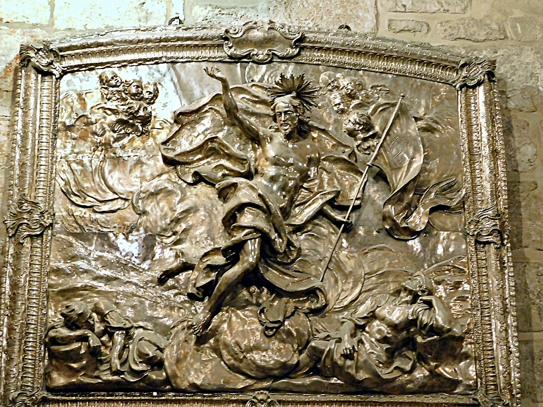 Zmartwychwstanie – płaskorzeźba w kaplicy franciszkańskiej Bazyliki Grobu Bożego, fot. s. Amata CSFN
