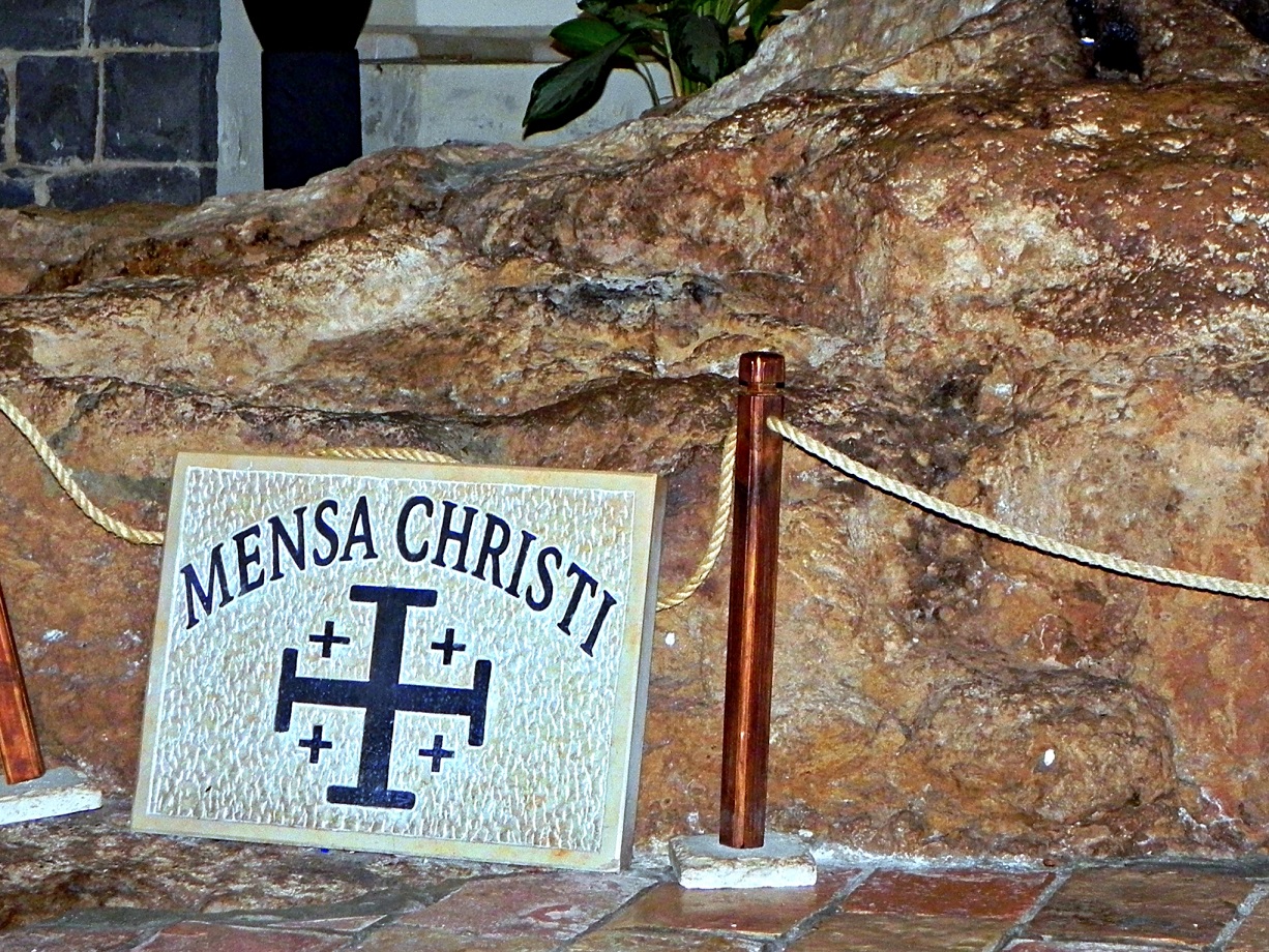 Mensa Christi - the rock at the Church of the Primacy of St. Peter where the Risen Jesus prepared breakfast for the disciples. PhotoCredit: Sr. Amata CSFN