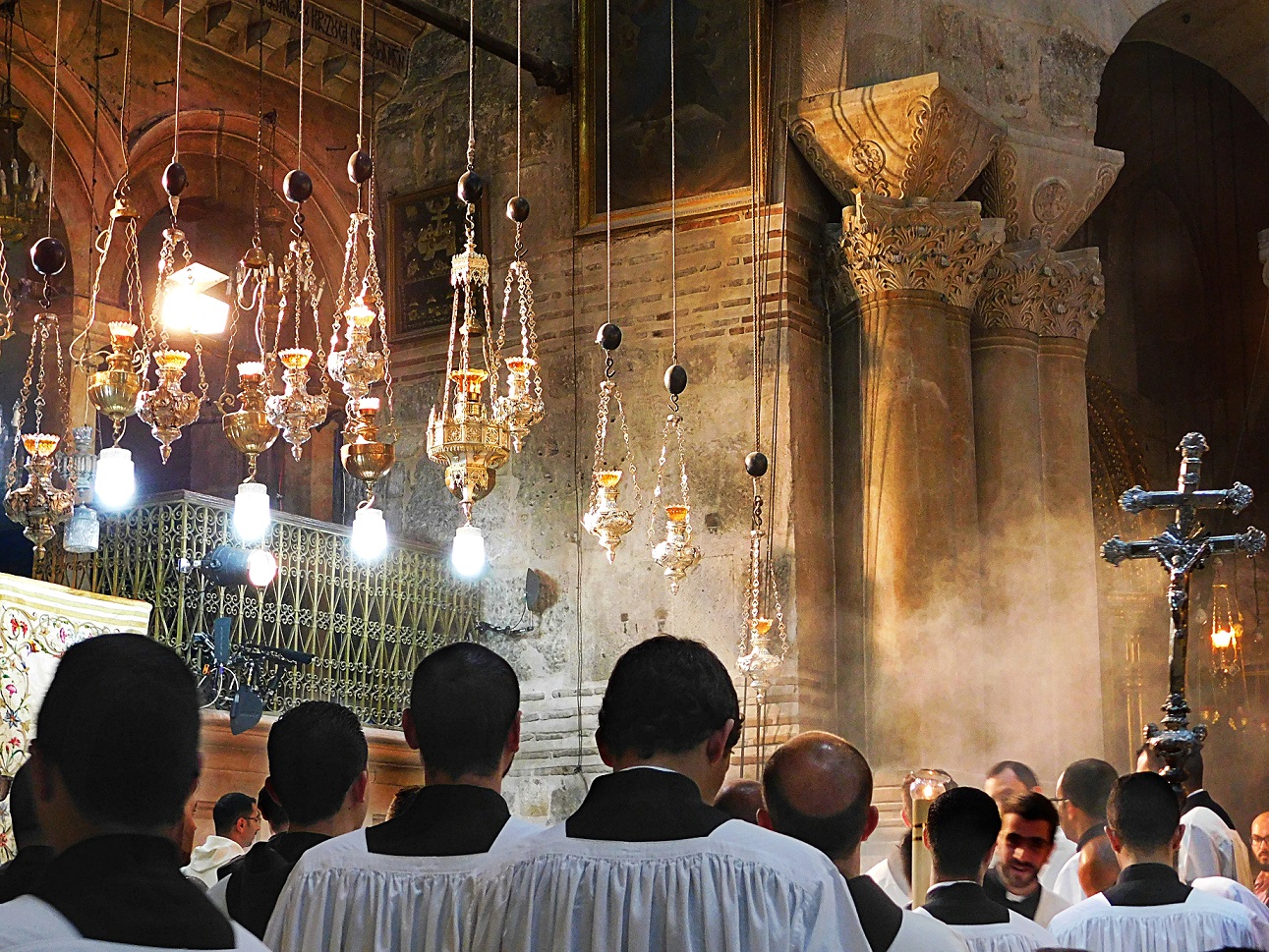 Liturgical celebrations in the Basilica of the Holy Sepulcher, photo credit: Sr. Amata CSFN
