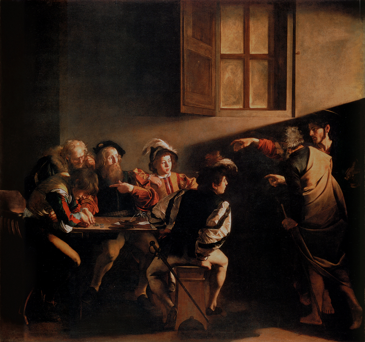 Caravaggio, Powołanie św. Mateusza, fot. domena publiczna