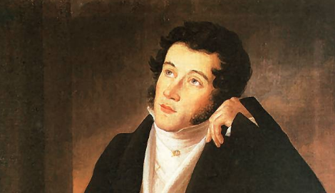 Portret Adama Mickiewicza autorstwa Józefa Oleszkiewicza (fragment, 1828), fot. wikimedia (domena publiczna)