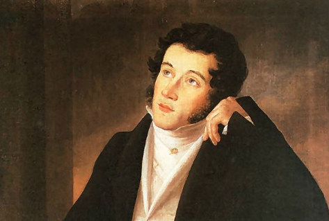 Portret Adama Mickiewicza autorstwa Józefa Oleszkiewicza (fragment, 1828), fot. wikimedia (domena publiczna)
