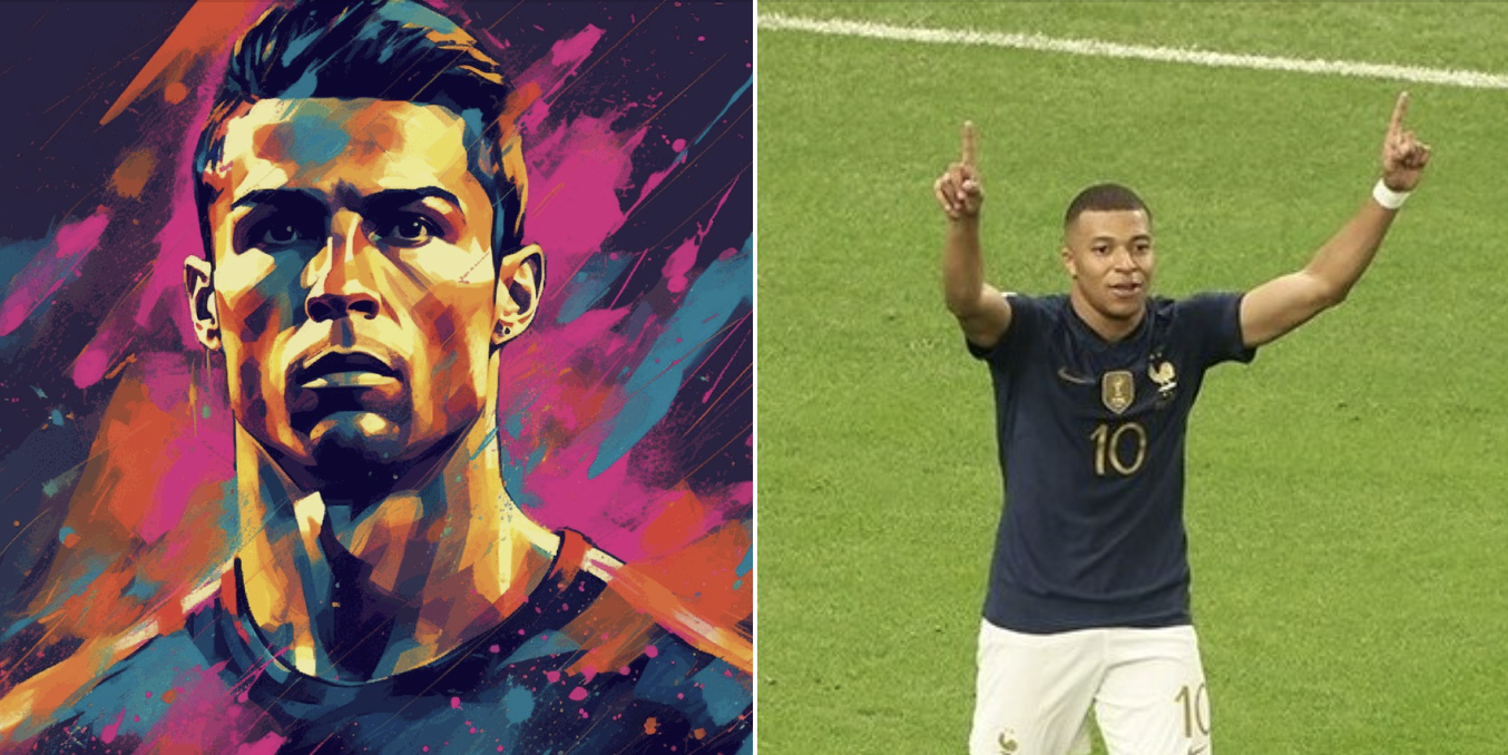 Cristiano Ronaldo, fot. pixabay.com; Kylian Mbappé, fot. Autorstwa Tasnim News Agency, CC BY 4.0, https://commons.wikimedia.org/w/index.php?curid=127677165