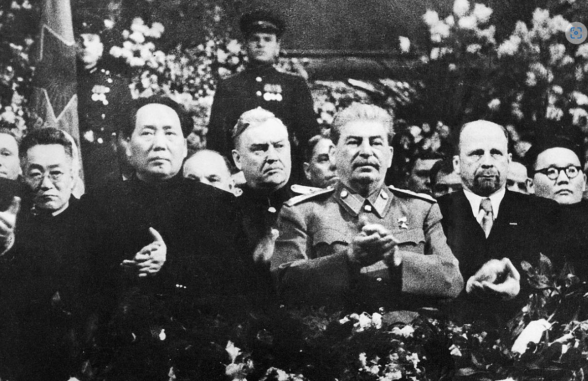 Stalin, Ulbricht i Mao Zedong, 1949, fot. wikimedia (domena publiczna)